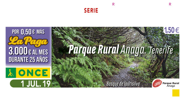 La ONCE dedica su cupón del 1 de julio al Parque Rural de Anaga