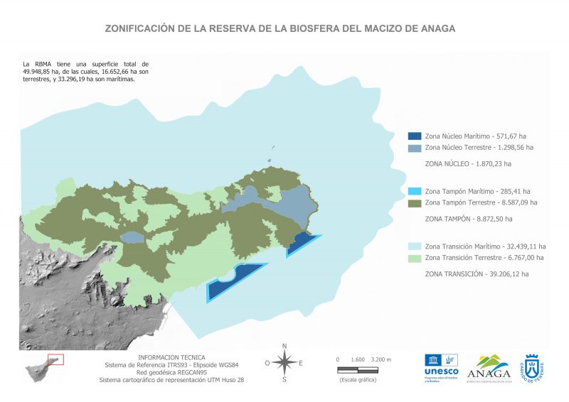 Reserva de la Biosfera del Macizo de Anaga: Zonificación